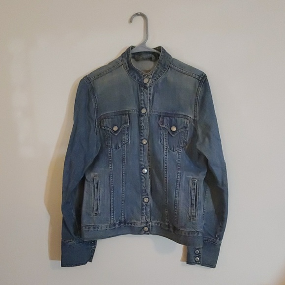mandarin collar jean jacket